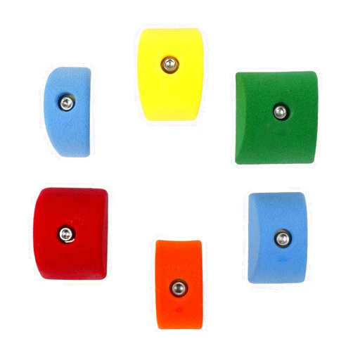 Atomik Climbing Holds Atomik Rock Climbing Holds Set of 6 Medium Bolt-On Pinches in Assorted Bright Tones