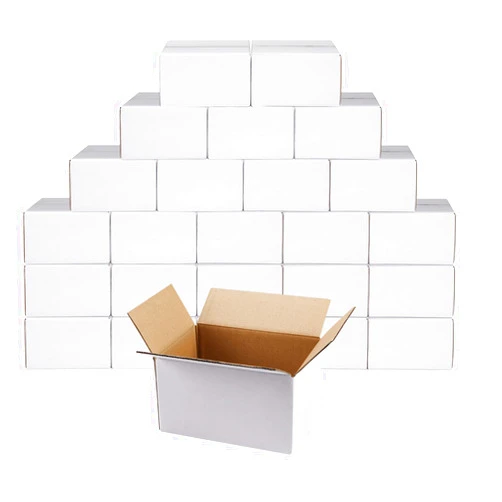 Hoikwo 7x5x4 Inches Small White Shipping Boxes Set of 25, Sturdy Cardboard Boxes for Small Business for Packaging Mailing