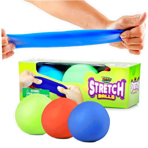 YoYa Toys Pull, Stretch and Squeeze Stress Balls - 3 Balls, Elastic Sensory Balls for Stress and Anxiety Relief, Autism and Special Needs Toys, Calming Fidgets for Kids and Adults, Ideal for Classroom