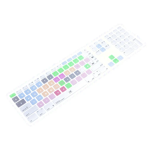 WYGCH Ultra Thin Shortcuts Extended Silicone Keyboard Protective Cover Skin for Mac Aluminum Wired Keyboard MB110LL/B (A1243) Numeric Keypad (for Avid Media Composer)