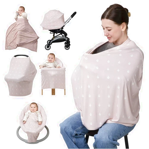 BabbleRoo Nursing Cover Up for Breastfeeding – Soft & Breathable Baby Essentials | Newborn Essentials Breastfeeding Covers for Nursing, Multi-Use for Car Seat & High Chair – Moss Green