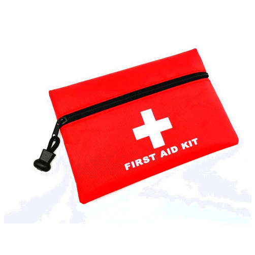 Jipemtra Red Emergency Pouch - Small Travel First Aid Bag for Car, Home, Office & Outdoors (8x5.5)