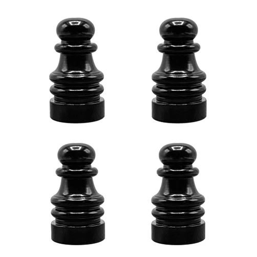 ECUDIS Pack of 4 Solid Metal Lamp Finials Caps Knob for Lamp Shade Harp Holder Lamp Decoration Accessories, 1 Inch Tall (Black)