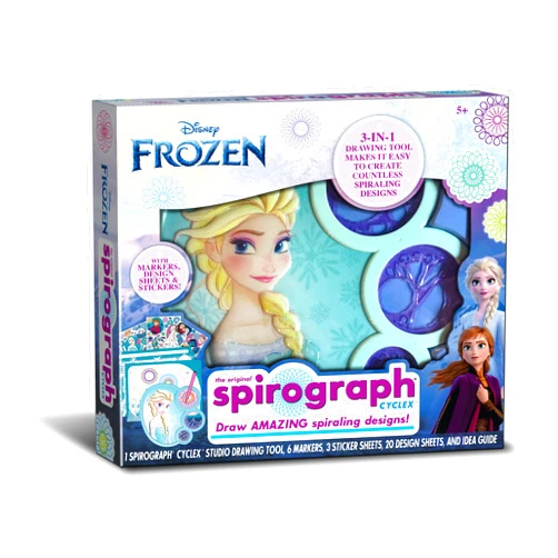 Spirograph Cyclex Studio Elsa - Disney - The Easy Way to Make Countless Amazing Designs - Rotating Stencil Wheel - Ages 5+