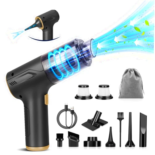 Eascor Handheld Car Vacuum Cleaner Cordless, High-Power Brushless 20000PA Mini Hand Held Vacuum Cleaner with 8 Multi-Functional Nozzle & 2 Replaceable Filters, Portable Vacuum Cleaner for Car Office Pet Hair