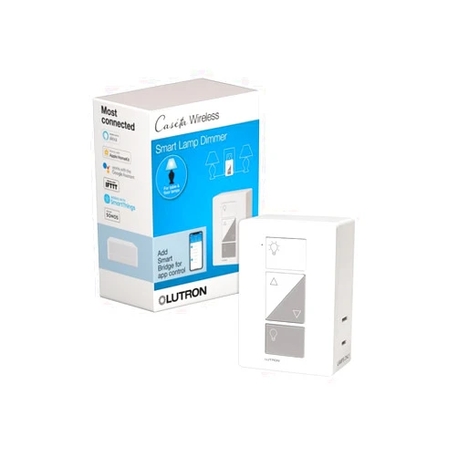 Lutron Caseta Smart Lighting Lamp Dimmer for 100W Lamp Light Bulbs, Works w/ Alexa, Apple Homekit, Google Home (Hub Required), PD-3PCL-WH, White