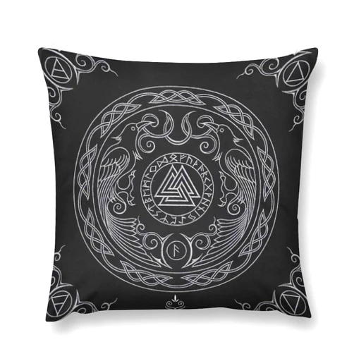 YXHZYHY 3D Printing Viking Throw Pillow Covers, Home Decoration Square Pillowcases, Soft Short Plush Cushion Covers for Couch Bedroom Living Room(Black,40x40cm)