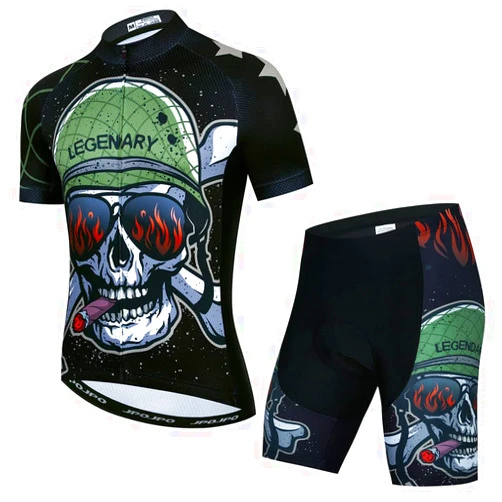 YOUALSO Men Cycling Jersey Set Cycle Short Sleeve Shirt and 3D Cushion Shorts Padded Suit Biking Top