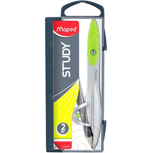 Maped Helix USA Maped Study Metal Compass with Universal Holder in Reusable Storage Case (119410TA)