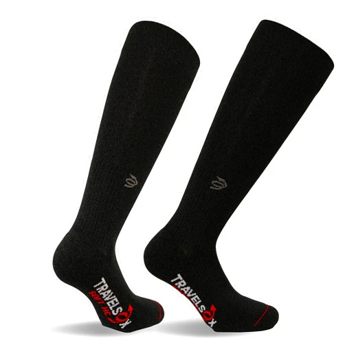 Vitalsox Travelsox Men's Standard Patented Graduated Compression Travel, Black, Medium