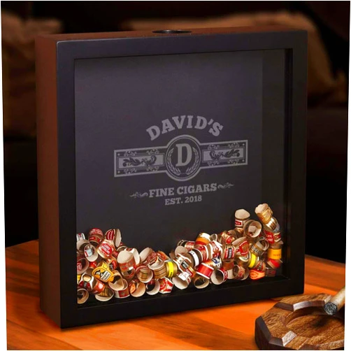 HomeWetBar Custom Cigar Band Shadow Box for Cigar Aficionado - Personalized Product