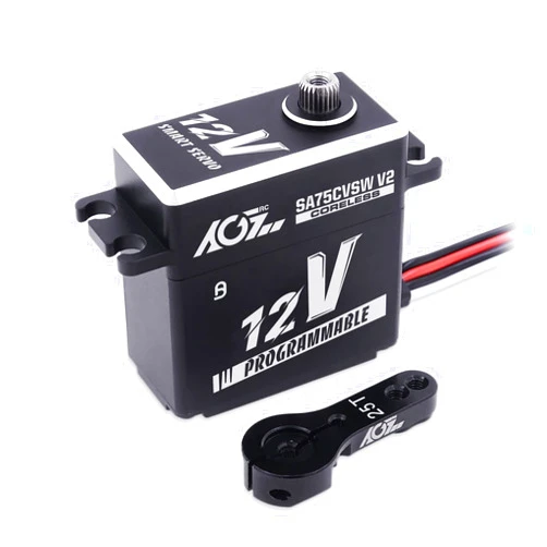 AGFRC 45KG Waterproof RC-Servo High-Torque - 12V Programmable Metal Gear Coreless Digital Smart Servo for 1/8 1/10 RC Car Trcuk, Control Angle 180° (SA75CVSW V2)