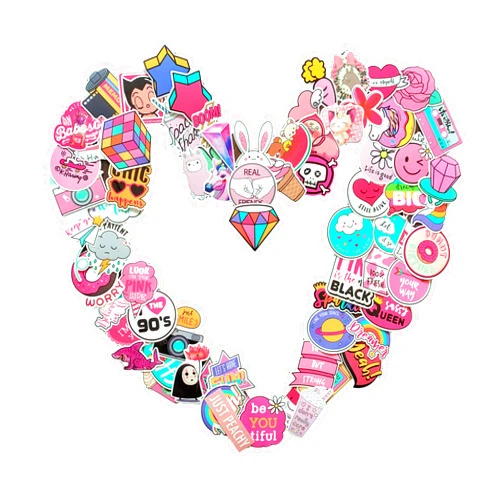 Stickerbee The Original Girl Cute Stickers Pack [110pcs], Trendy Stickers for Hydro Flask Water Bottle Stickers and Personalize Laptop Vinyl Decals, No-Duplicate Pack