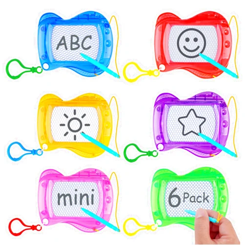 Yeestone Mini Magnetic Drawing Board, 6 Pack Doodle A Sketch with Clip, Kids Party Favors, Treasure Box Toys for Classroom, Birthday Goodie Bags Stuffers for Kids Boys Girls