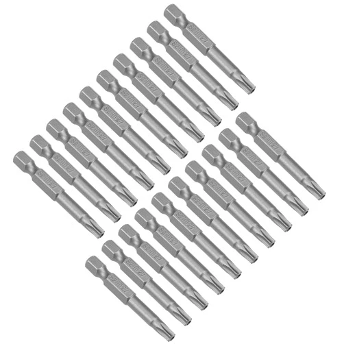uxcell 20 Pcs T27 Magnetic Torx Screwdriver Bits, 1/4 Inch Hex Shank 2-inch Length S2 Security Tamper Proof Screw Driver Kit Tools