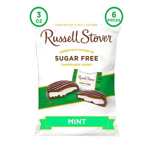 Russell Stover Sugar-Free Mint Patties, 3 Ounce Peg Bag (Pack of 10)