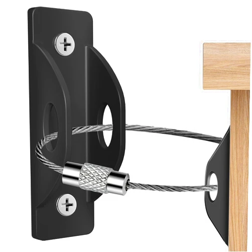 Cadriy Furniture Anchors (8 Packs) Furniture Straps for Baby Proofing, Secure 450lbs Furniture to Wall Prevent Falling, Anti Tip Earthquake Metal Straps for Child and Pet Safety, Black