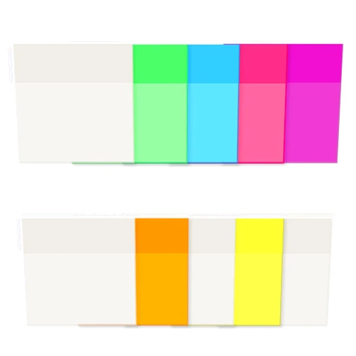 Nlajizty Translucent Sticky Notes, 500 PCS Transparent Post it Notes 3x3 inch, Clear Color Memo Pad for Reading Studying Home Office School(7 Colors)