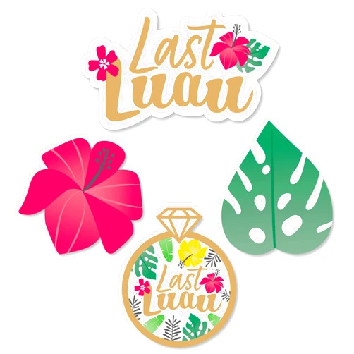 Big Dot of Happiness Last Luau - DIY Shaped Tropical Bachelorette Party and Bridal Shower Cut-Outs - 24 Count
