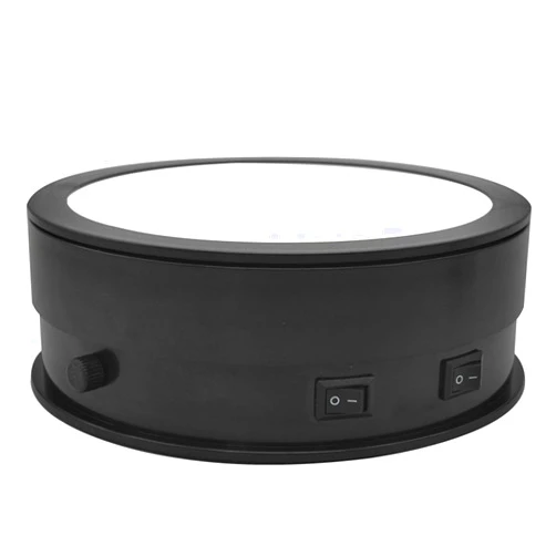 ANUU Motorized Rotating Display Stand, 360 Degree Electric Rotating Turntable for Photography Products Display, Live Video Show,Black