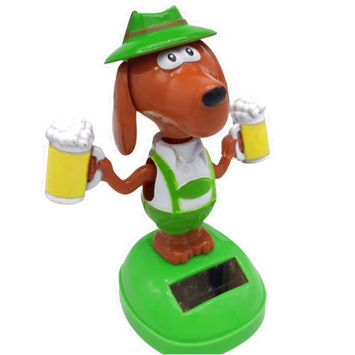 Hoghaki Solar Powered Dancing Dog Toy, Cute Dog Swinging Animated Dancer Toy, Solar Powered Dancing Beer Dog, Car Decoration Bobble Head Toy for Kids, Bobble Head Figures Solar Dashboard Doll Decoration