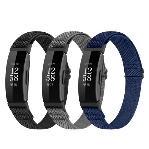 Huamanlou Adjustable Elastic Nylon Sport Bands Compatible with Fitbit Inspire 3/Inspire 2/Inspire/Inspire HR/Ace 2/Ace 3, Soft Loop Stretchy Straps Replacement Wristbands for Fitbit Inspire Women Men