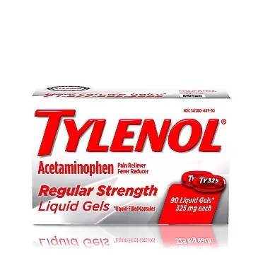 Tylenol Regular Strength Liquid Gels with Acetaminophen 325 mg, Pain Reliever & Fever Reducer in Liquid-Filled Capsules, 90 ct