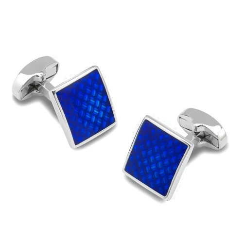 OTAA Sapphire Blue Danube Cufflinks Silver Rhodium Plating - Cuff Links Mens - Tuxedo Buttons & Accessories