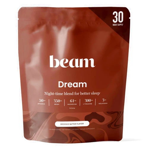 Beam Dream Sleep Powder, L-Theanine, Apigenin, Reishi and Magnesium, Third Party Tested Natural Sleep Aid & Sleep Supplement, Health and Wellness Gift, Natural Sleep Support, Non-GMO, 30 Servings