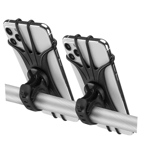 Kinizuxi 2 Pack Universal Bike Phone Mounts, 360 Rotation Silicone Holders for iPhone and Samsung, Compatible with 4.7-6.8 Inches Phones, Easy Installation