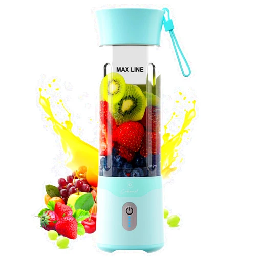 COKUNST 18oz Portable Blender, USB Rechargeable Personal Size Blenders, Smoothie Blender with 6 Blades for Protein & Shakes, Mini juicer with Extra Handle Lid for Travel Sports Outgoing