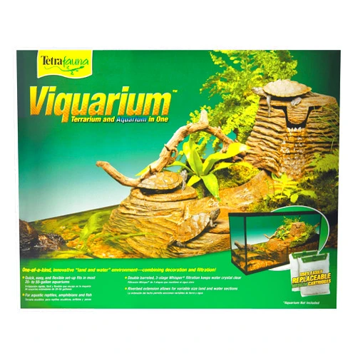 TetraFauna Viqaquarium, All-In-One Terrarium And aquarium, Ideal For Aquatic Reptiles And Amphibians