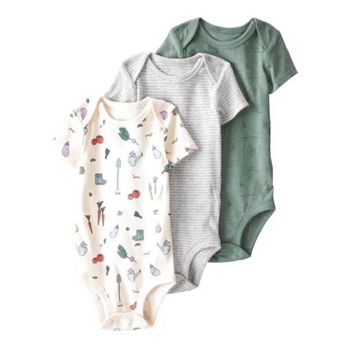 little planet by carter's Unisex 3-pack Short Sleeve Bodysuits Made With Organic Cotton