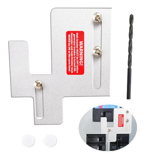 CZNZN Generator Interlock Kit for Eaton/Cutler Hammer BR Series Breaker Box 150 A/200 Amp, Apply to 1 1/4 to 1 7/16 Inches Spacing Between Main and Generator Circuit Panel, Anodized Generator Lockout Kit