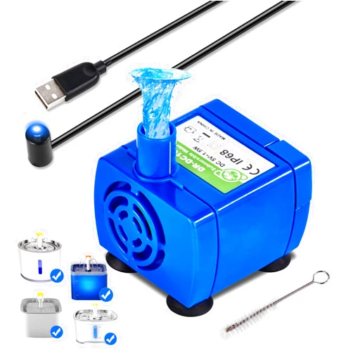 Monsin Cat Water Fountain Pump, Pet Water Fountain Pump Replacement Pump DR-DC160 Motor for for Round, Cubic, Flower Cap Cat Fountain