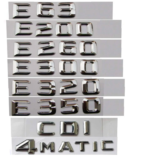 Unbrand Chrome Car Trunk Letters Badge Emblem Emblems for Mercedes Benz E43 E55 E63 AMG E200 E250 E300 E320 E350 E400 E180 4MATIC CDI (E350)