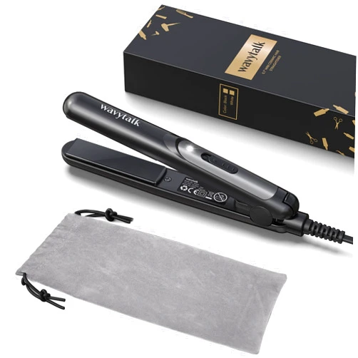Wavytalk Mini Flat Iron 0.7 Inch Ceramic Mini Hair Straightener, Small Flat Irons for Short Hair, Curls Bangs, Dual Voltage for Travel