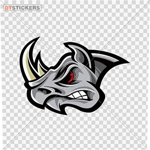 DT-stickers Animals Earth Vinyl Sticker Decal Angry Rhino ATV Car Garage Bike (5 X 3,51 in.) Fully Waterproof Printed Vinyl Sticker