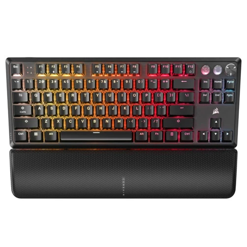 Corsair K70 PRO TKL RGB Tenkeyless Mechanical Wired Gaming Keyboard – Pre-Lubed Hall Effect MGX Hyperdrive Adjustable Switches, Simultaneous SOCD and Rapid Trigger, ABS Double-Shot, QWERTY NA – Black