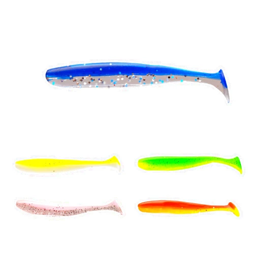 Thekuai Soft Lure 40 PCS Colorful Fishing Bait Tails Soft Plastic Crankbaits for Bass Trout Walleye Pike Perch