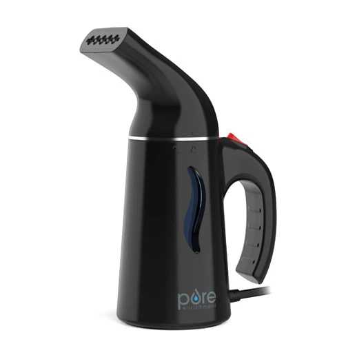 Pure Enrichment PureSteam Portable Fabric Steamer (Black) - Fast-Heating, Ergonomic Handheld Design with Easy-Fill Water Tank for 10 Minutes of Continuous Steam - Ideal for Home or Travel