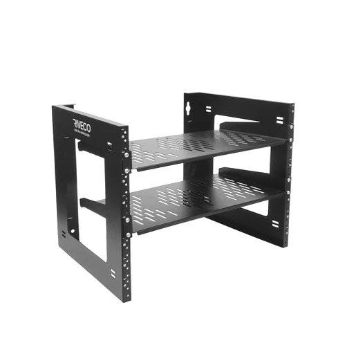 RIVECO 8U Floor & Wall Mount Rack + 2PCS Cantilever Shelves 250mm Depth