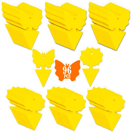 USKICH 96PCS Fruit Fly Sticky Traps, Gnat Traps Insect Trap for Plants Kitchen Indoor and Outdoor