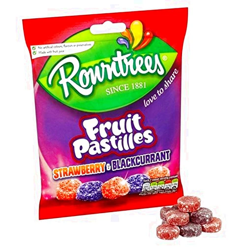 Rowntree's Rowntrees Red and Black Fruit Pastilles Bag 143g (Pack of 2)
