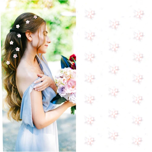 YISSION 20Pcs Mini White Flower Hair Clips for Girls Women Cute Hair Pins Small Hair Clips Lily Flower Clips for Hair Wedding Hair Barrettes Bridal Hair Accessories for Girls Women(Pink)