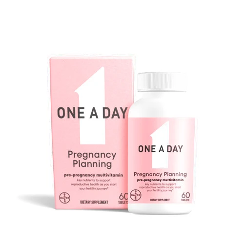 One A Day Pregnancy Planning Prenatal Multivitamin for Women, Pre Pregnancy Vitamins for Women with Methylfolate, Folic Acid, Zinc, Vitamin B12 & Vitamin D to Support Reproductive Health, 60 Tablets