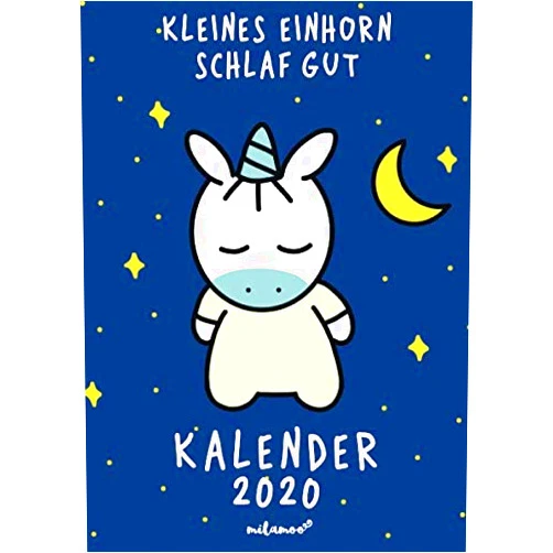 Milamoo,Elle Scott milamoo Kalender 2020 Kleines Einhorn Schlaf Gut: Taschenkalender Wochenplaner Familienplaner 2020 Din A5 mit Mondkalender, Geschenkbuch Mein Baby und ... - Motiv Moo Sternenhimmel (German Edition)