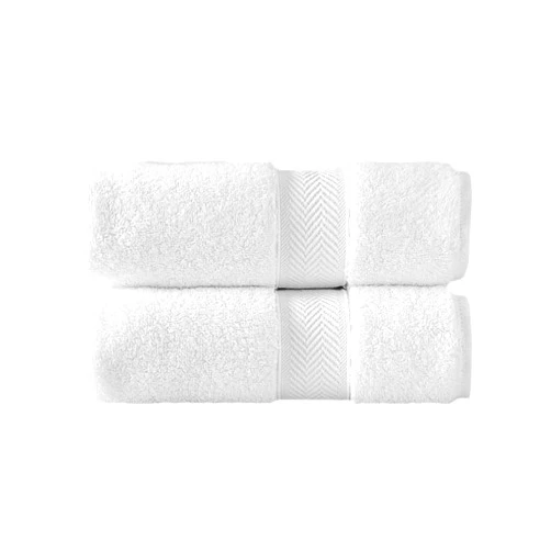 SaaSoh Klassic Collection 2 PK Hand Towels Set (White)