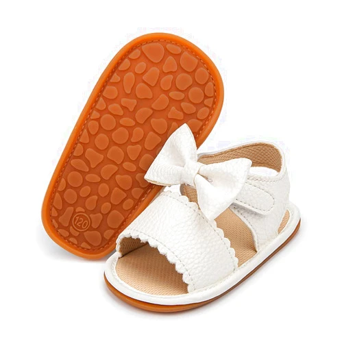 Meckior Baby Toddler Infant Girls PU Leather Soft Open Toe Summer Sandals Flower Princess Flat Shoes