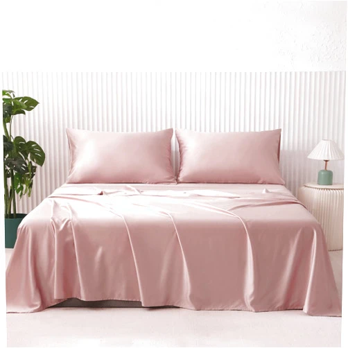 NATUREFIELD Silky Bed Sheets Set Queen Size (4pc), Rayon Derived from Bamboo Blend, Soft Cooling Sheets with Deep Pockets, Hotel Luxury Bedding Sheets & Pillowcases